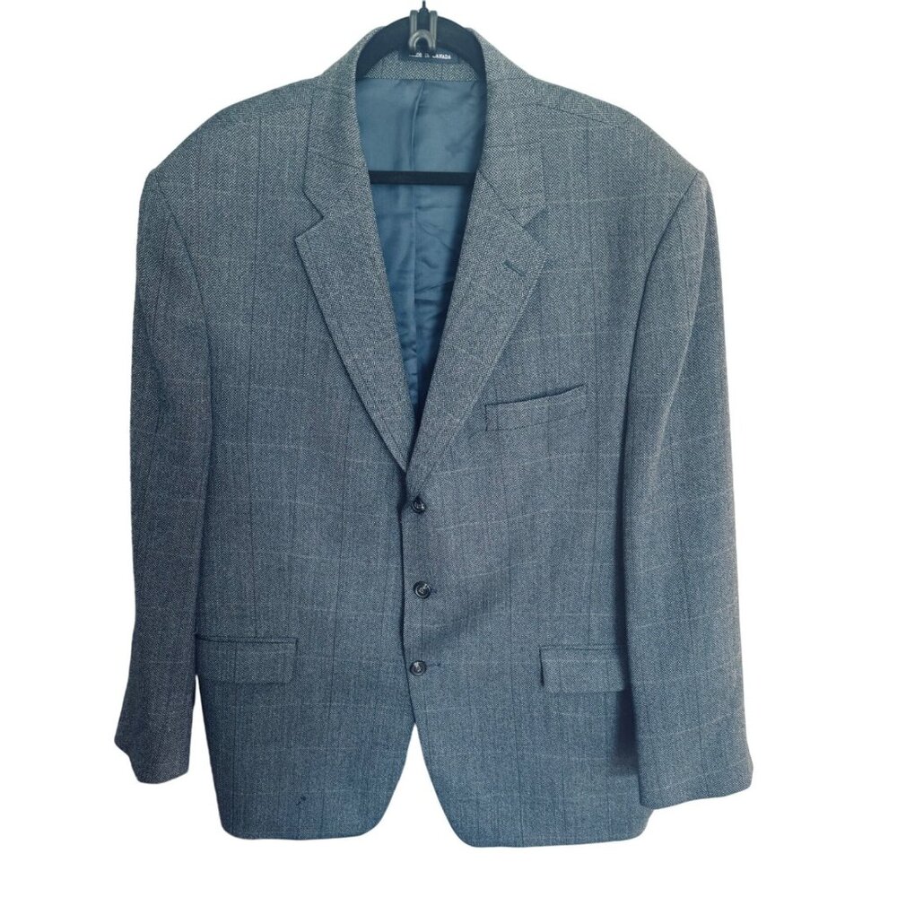 Ralph Lauren Blue-Gray Windowpane Sport Coat Blazer